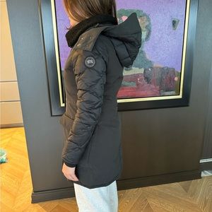 Paris Black Canada Goose Parkas Elwin Real Shearling Collar